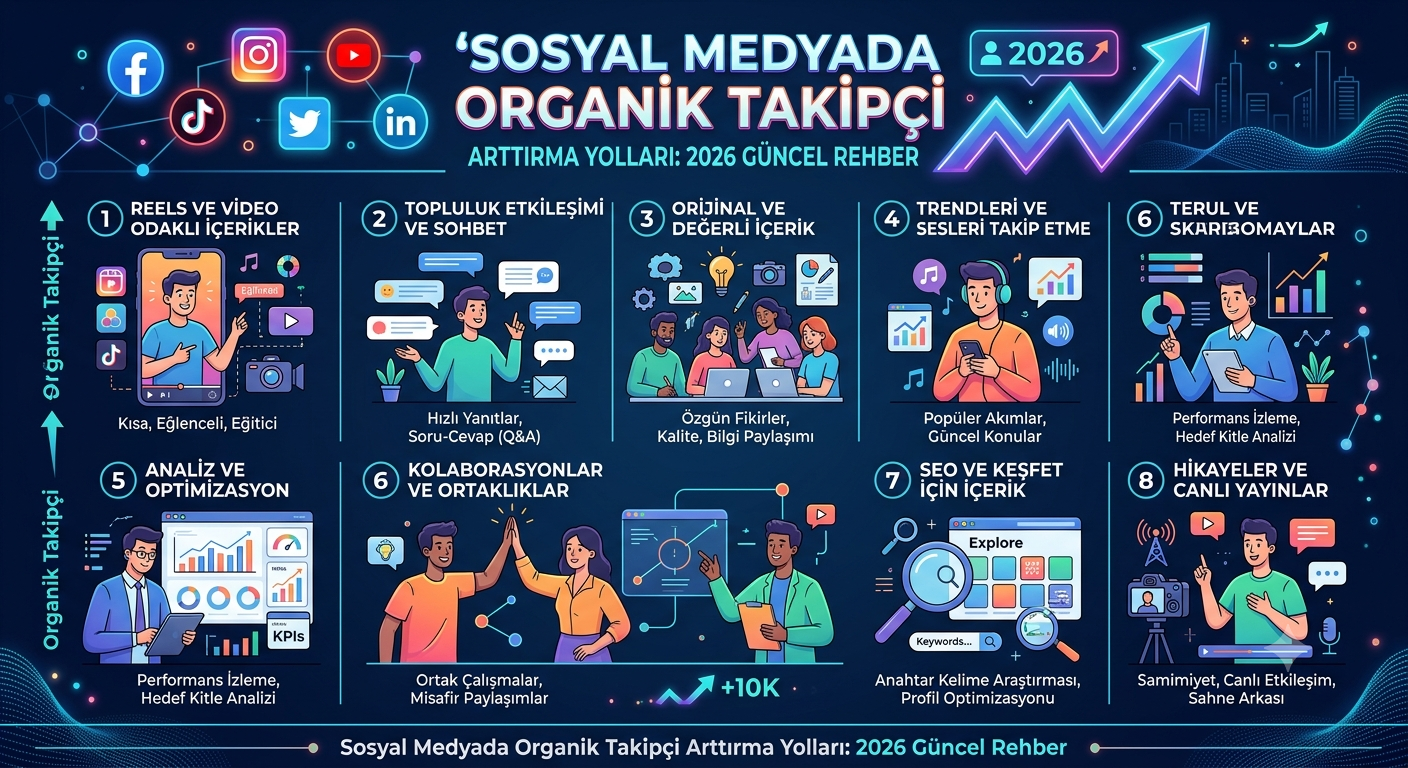Sosyal Medyada Organik Takipçi Arttırma Yolları: 2026 Güncel Rehber
